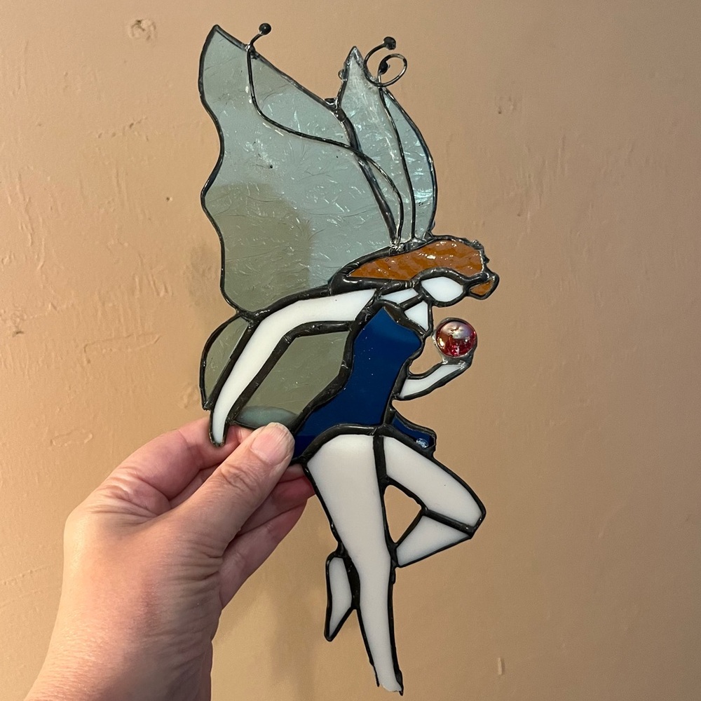 Handmade stained glass fairy angel artwork